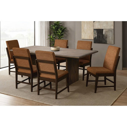 Perth Dining Side Chair with Bozeman Brown PU in Brown (2 Per Carton)