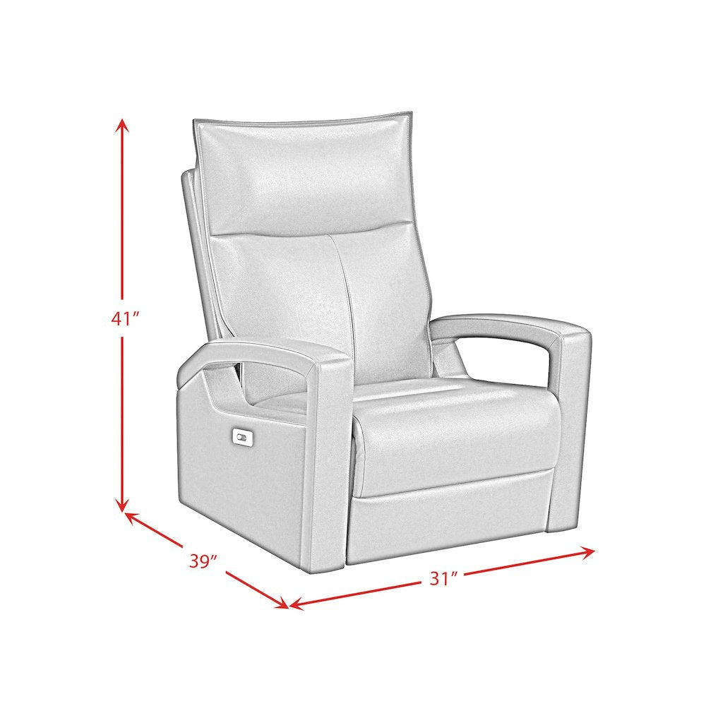 Barnard P1 Recliner with Glider and Swivel in Del Mar Grey