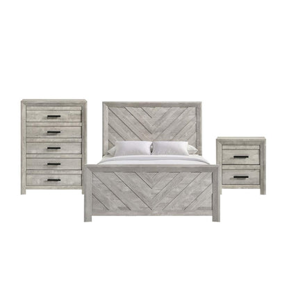 Keely Queen Panel 3PC Bedroom Set in White