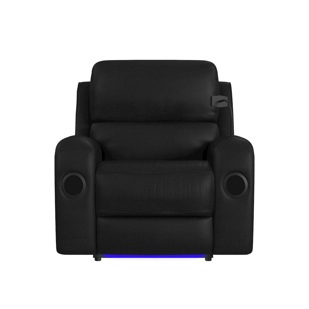P3 Power Glider Recliner, Ipad holder, wireless charger, USB in Aline Black