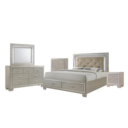 Glamour Queen Platform Storage  5PC Bedroom Set