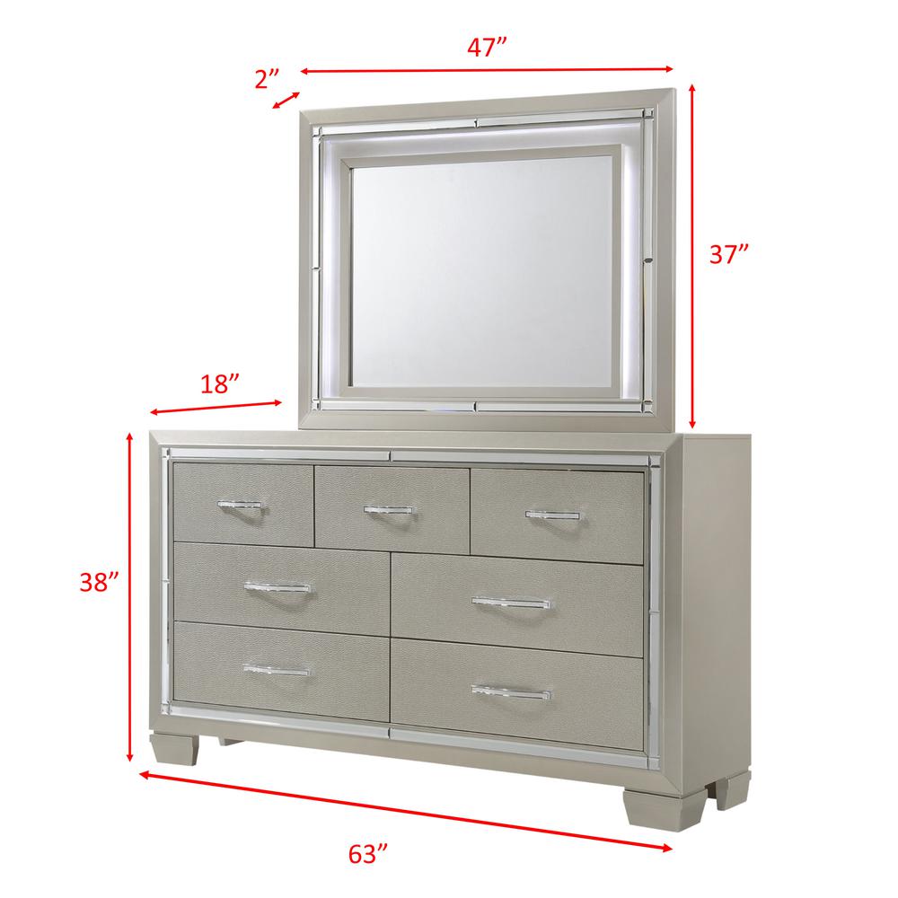 Glamour Queen Platform Storage  5PC Bedroom Set