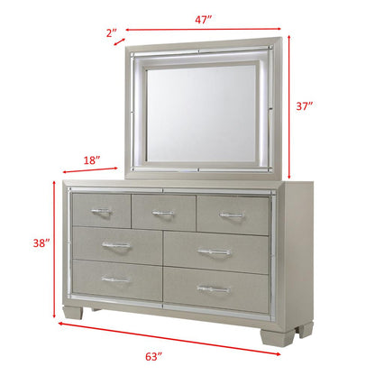 Glamour Queen Platform Storage  5PC Bedroom Set