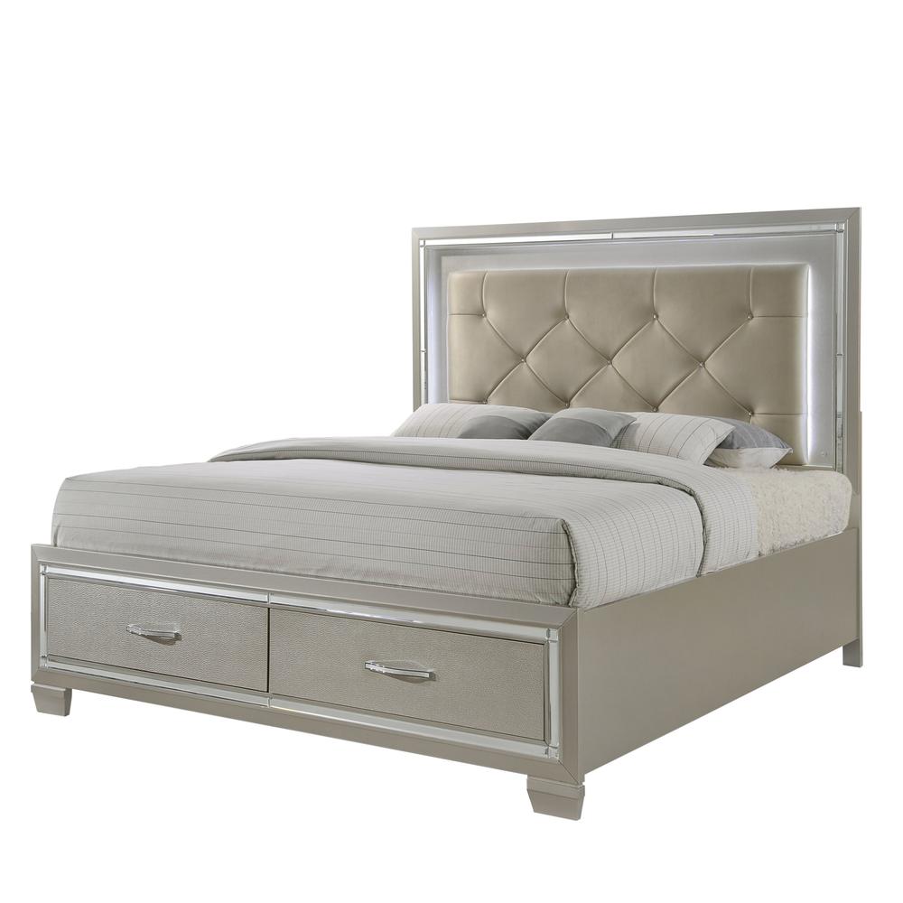 Glamour Queen Platform Storage  5PC Bedroom Set