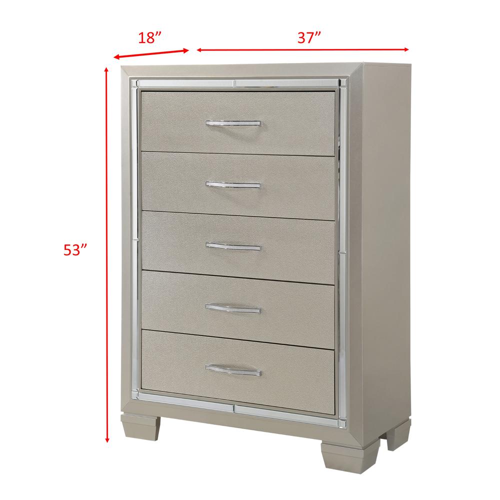 Glamour Queen Platform Storage  5PC Bedroom Set