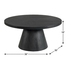 Round Coffee Table Black Scandinavian Style with Durable Finish and Sturdy Build