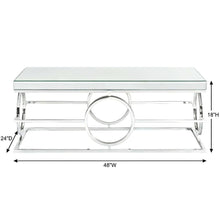 Rectangle Chrome Mirrored Coffee Table with Glam Finish and Sturdy Build