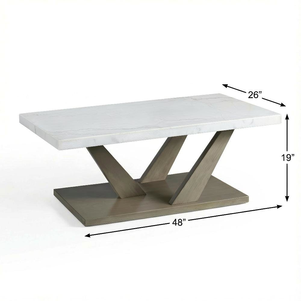 Rectangular Grey Coffee Table with Modern Finish and Sturdy Construction