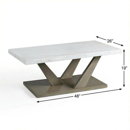 Rectangular Grey Coffee Table with Modern Finish and Sturdy Construction