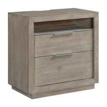 Grey 2-Drawer Nightstand with Usb Charging Port in Modern Style