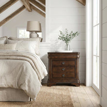 Cherry Finish Traditional Nightstand with Finger Joint Construction