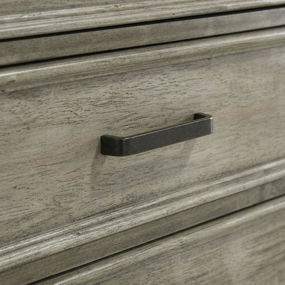 Drift Grey Nightstand with 3 Drawers and Transitional Style