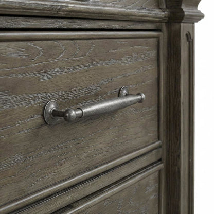 Grey 3-Drawer Nightstand with Sliding Top and Modern Style