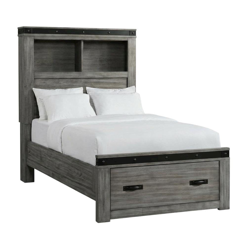 Twin Platform Storage Bed with Drawers, Transitional Youth Bed for Bedroom,Gray