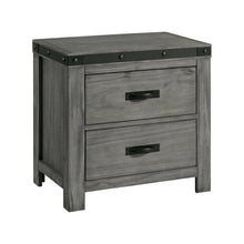 2-Drawer Nightstand with Dovetail Drawers, Transitional Bedside Table,Gray