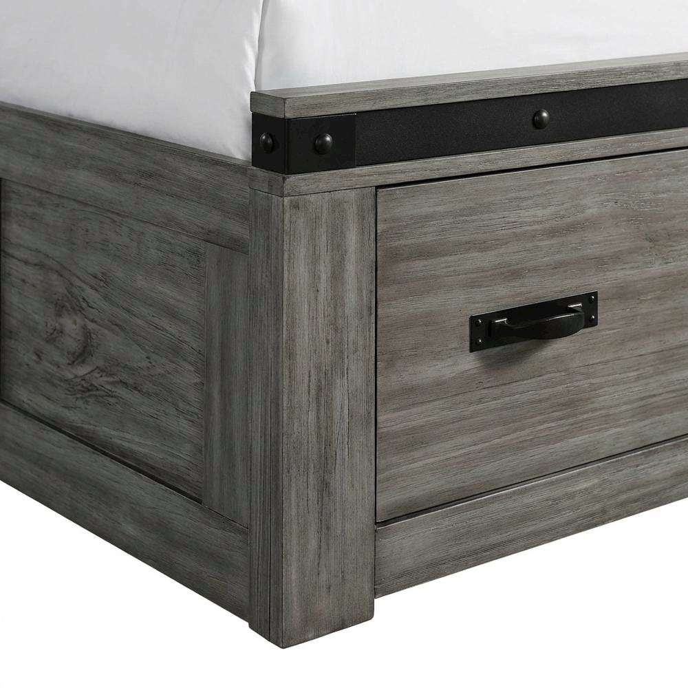 Twin Platform Storage Bed with Drawers, Transitional Youth Bed for Bedroom,Gray