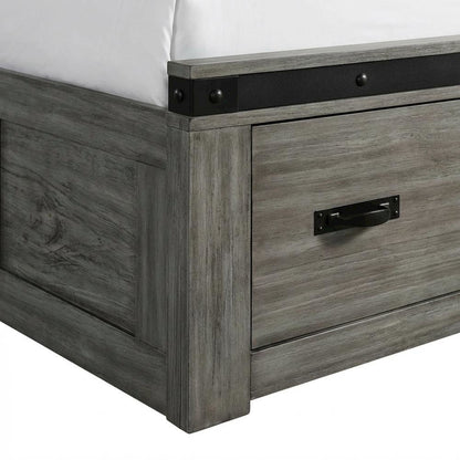 Twin Platform Storage Bed with Drawers, Transitional Youth Bed for Bedroom,Gray