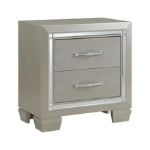 Glam Champagne Nightstand with Finger Joint Drawer Construction, Ball Ing Glide