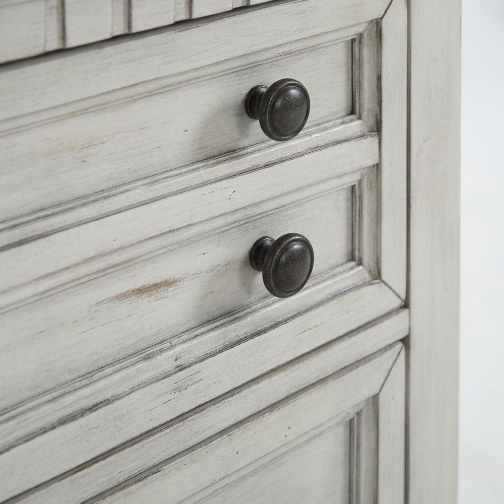 Antique White Nightstand with Usb Port and Two Drawers for Bedroom