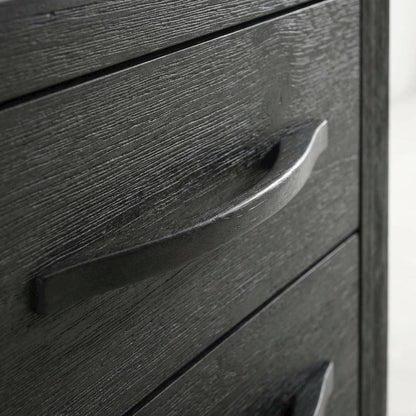 Black Modern Nightstand with 2 Drawers and Sleek Finish