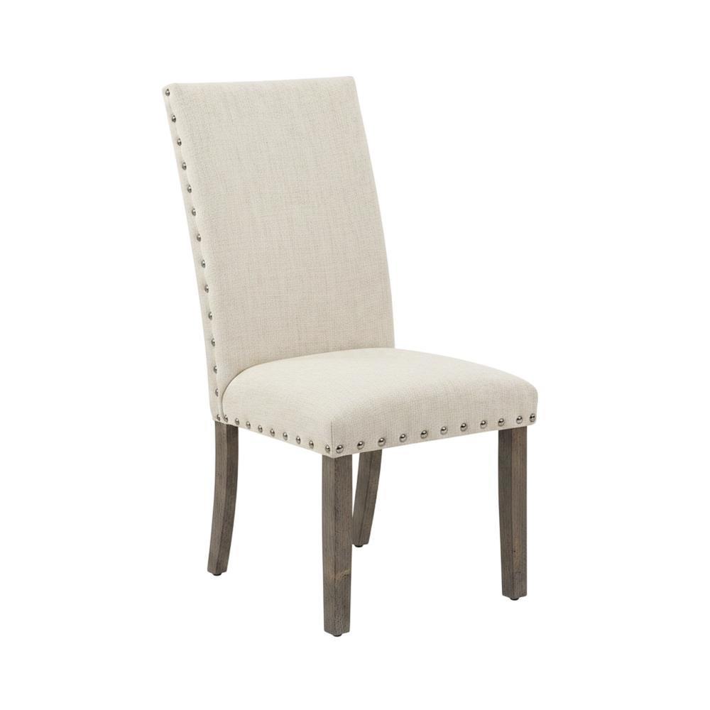 7-Piece Dining Set with Polyester Upholstered Chairs for Traditional Dining Room