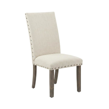 7-Piece Dining Set with Polyester Upholstered Chairs for Traditional Dining Room