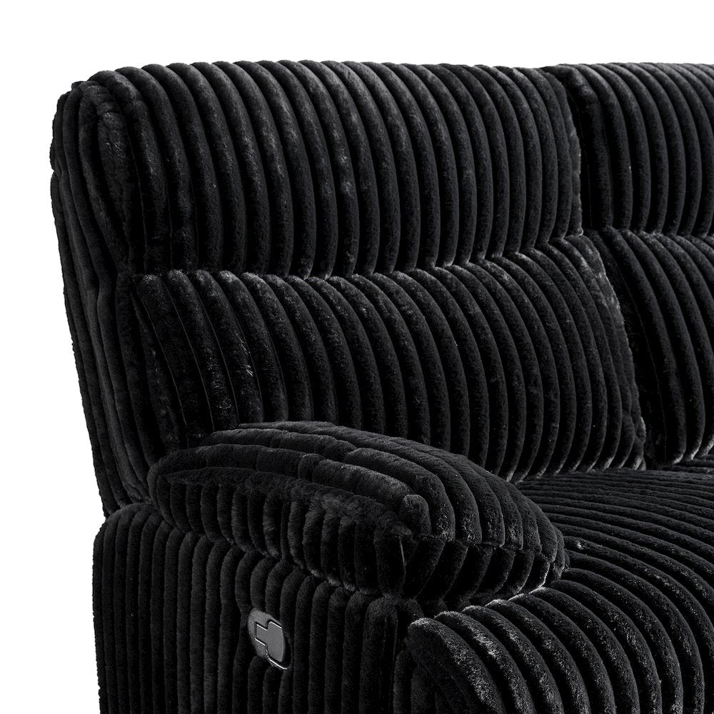 Admiral Motion Loveseat with Console in Masis Black