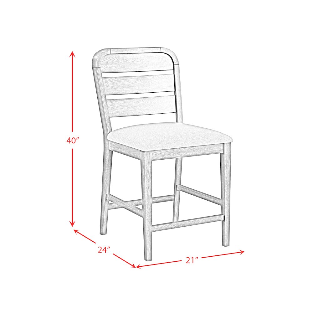 Thorin 7PC Counter Height Dining Set Brown-Table, Four Chairs and Two UPH Chairs