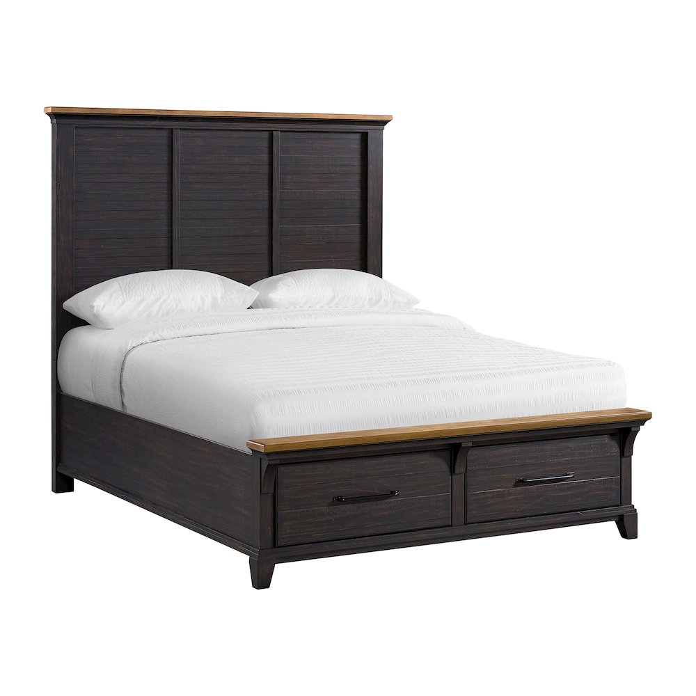 Johnshaven  Queen Storage 5PC Bedroom Set in Espresso & Brown