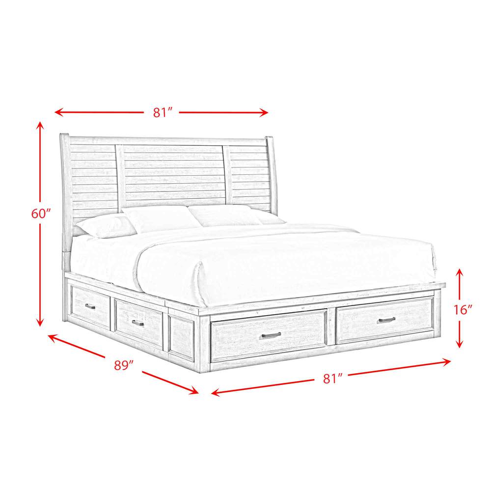 Damen King Storage Bed in Drift Grey