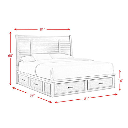 Damen King Storage Bed in Drift Grey