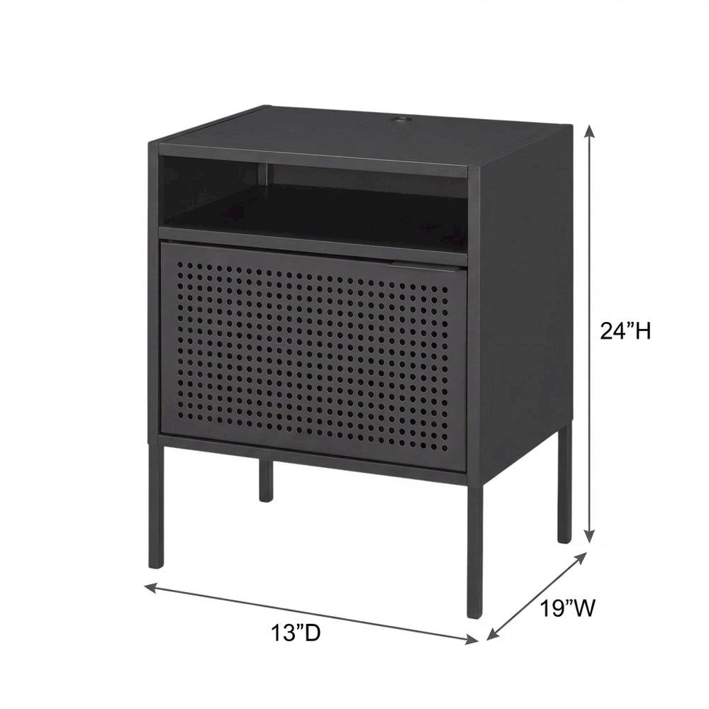 Modern Nightstand with USB Charging Port, Bedside End Table for Bedroom,Gray