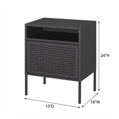 Modern Nightstand with USB Charging Port, Bedside End Table for Bedroom,Gray
