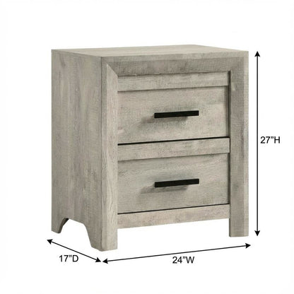 White 2-Drawer Nightstand with French Dovetail Construction, Transitional Style