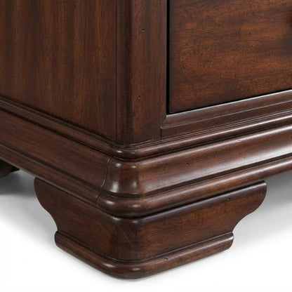 Cherry Nightstand with Usb Port and Traditional Style, 3-Drawer Storage