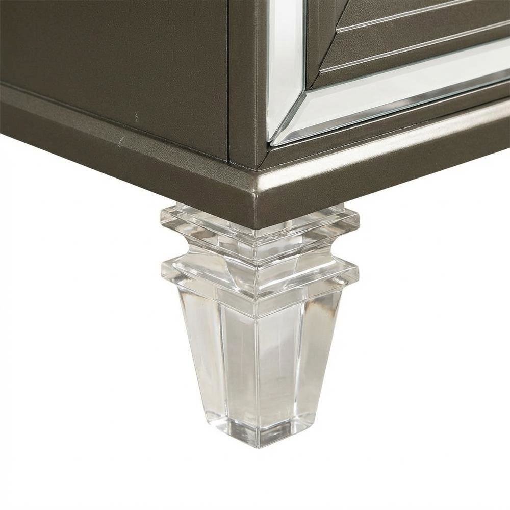 Copper Nightstand with Usb Port and Glam Style