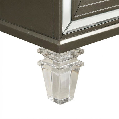 Copper Nightstand with Usb Port and Glam Style