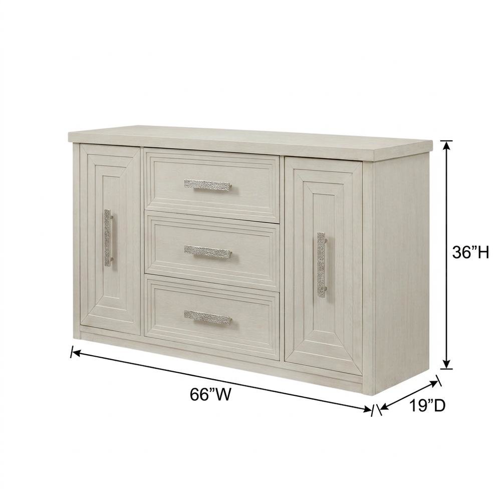 Oak Buffet Cabinet Sideboard with Storage, Credenza, Dining Room, Antique White