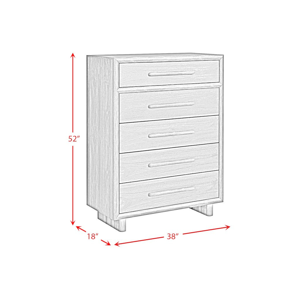 Perth Queen UPH 5PC Bedroom Set with Boucle Beige and LED in Brown