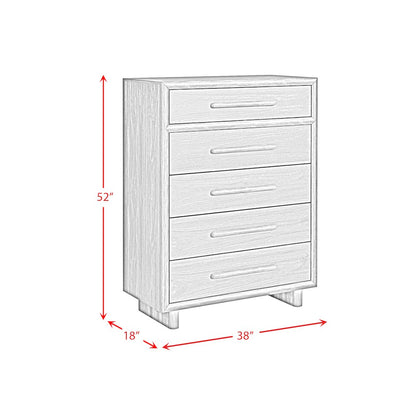 Perth Queen UPH 5PC Bedroom Set with Boucle Beige and LED in Brown