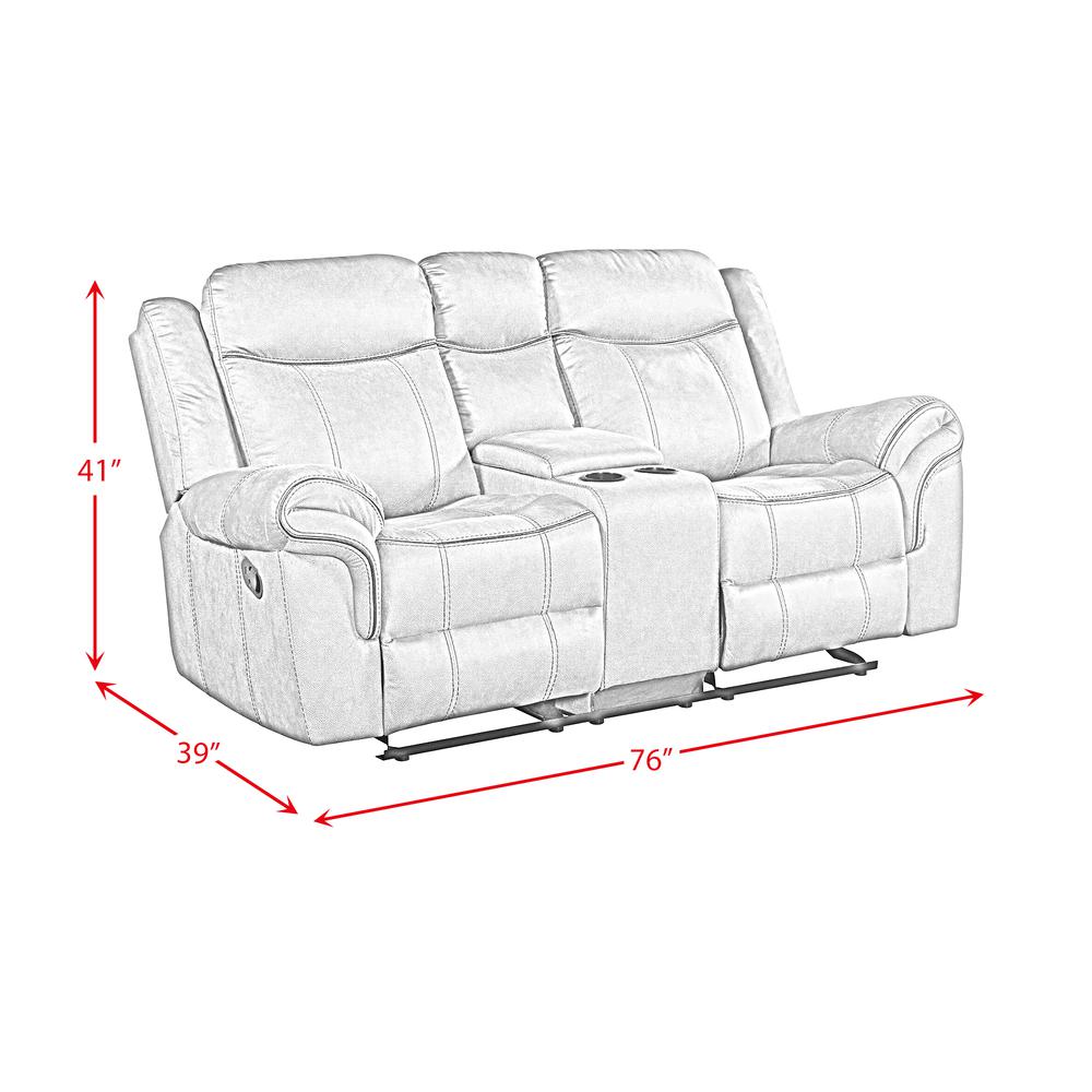 Tasso 3PC Living Room Set in FB367 Charcoal-Sofa, Loveseat & Recliner