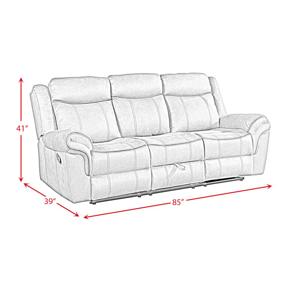 Tasso 3PC Living Room Set in FB367 Charcoal-Sofa, Loveseat & Recliner