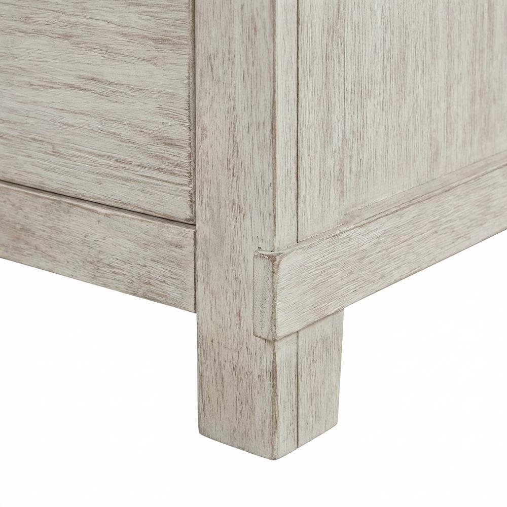 2-Drawer Nightstand with USB Ports, Farmhouse Bedside Table for Bedroom,White