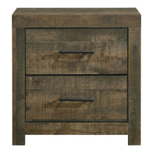 2-Drawer Nightstand with Storage, Farmhouse Bedside Table for Bedroom,Brown