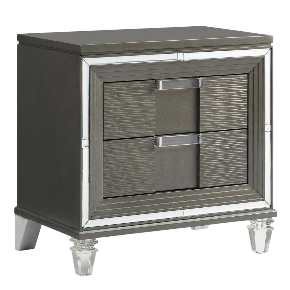 Copper Nightstand with Usb Port and Glam Style