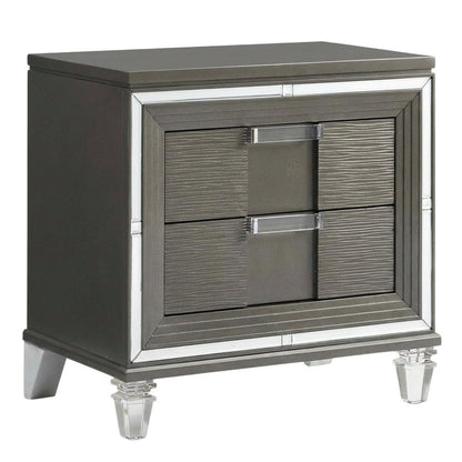 Copper Nightstand with Usb Port and Glam Style