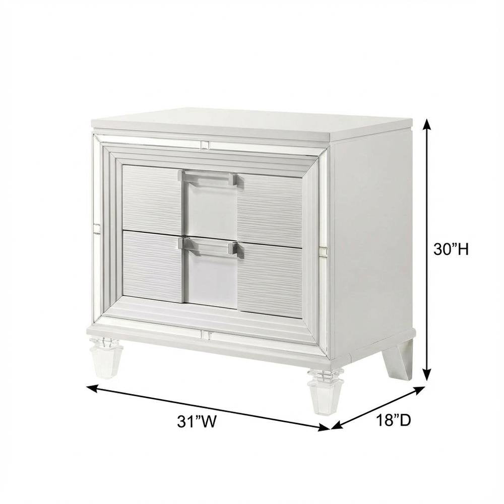 White Nightstand with Usb Port and Modern Design for Bedroom Storage
