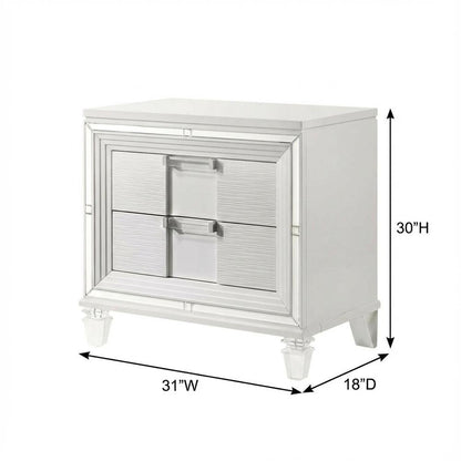 White Nightstand with Usb Port and Modern Design for Bedroom Storage