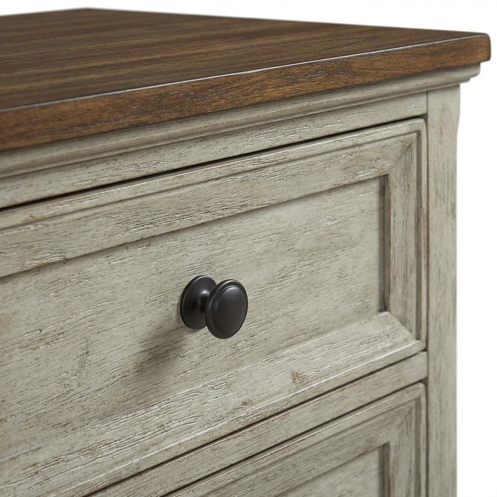 Medium Brown Nightstand with Usb and Farmhouse Style