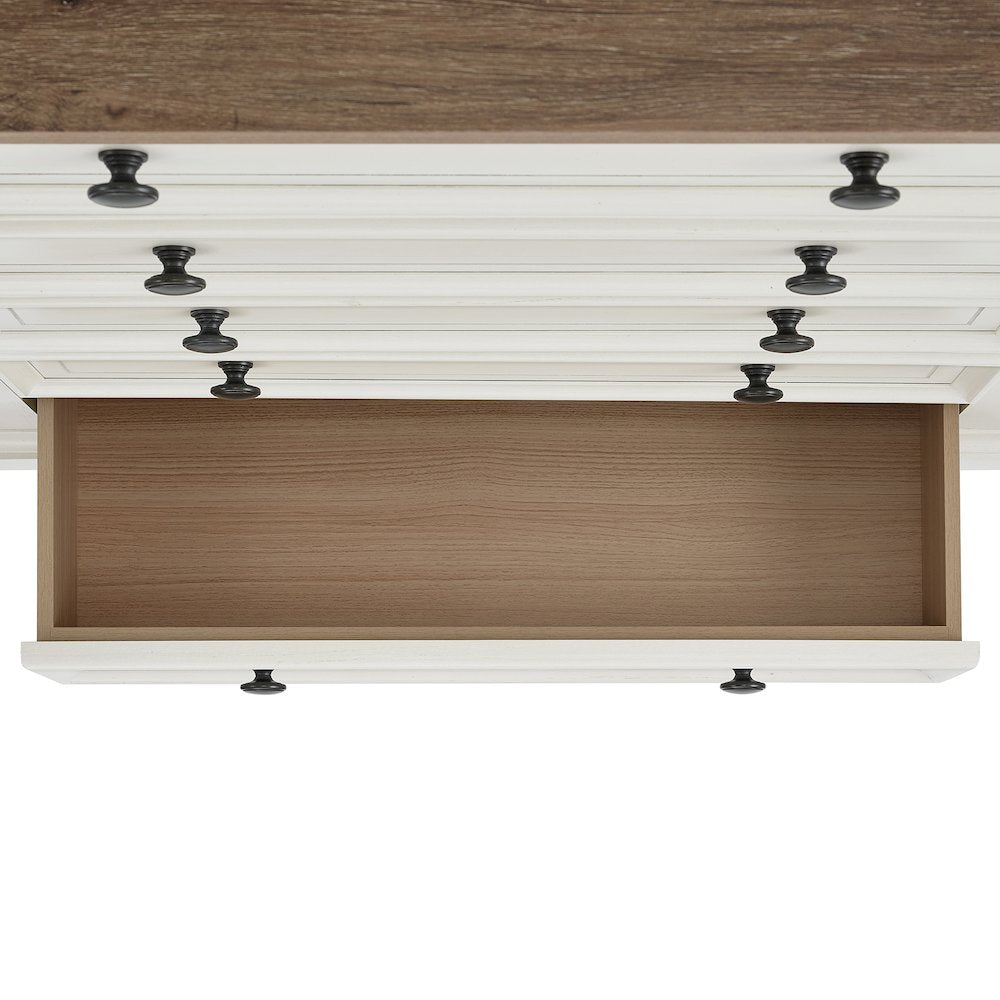 Ulysses Youth 5-Drawer Chest in Brown and White